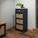Aldeburgh Blue Cabinet 1 Drawer 3 Basket 50 x 30 x 100 cm