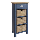 Aldeburgh Blue Cabinet 1 Drawer 3 Basket 50 x 30 x 100 cm