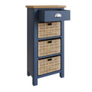 Aldeburgh Blue Cabinet 1 Drawer 3 Basket 50 x 30 x 100 cm