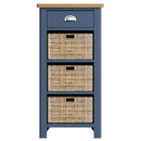 Aldeburgh Blue Cabinet 1 Drawer 3 Basket 50 x 30 x 100 cm
