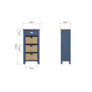 Aldeburgh Blue Cabinet 1 Drawer 3 Basket 50 x 30 x 100 cm