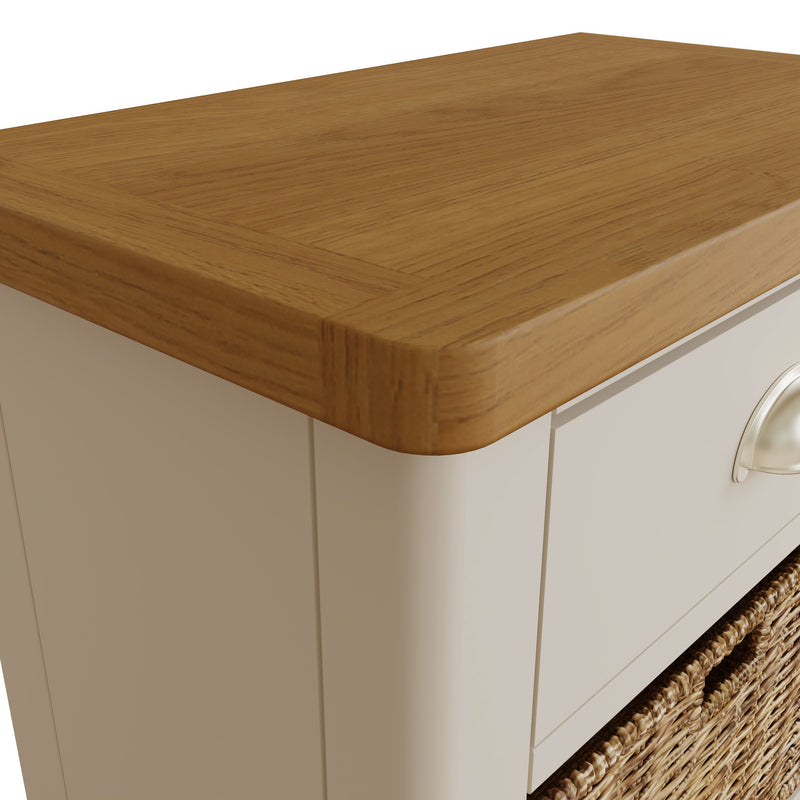 Beverley Dove Grey Cabinet 1 Drawer 3 Basket 50 x 30 x 100 cm