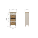 Beverley Dove Grey Cabinet 1 Drawer 3 Basket 50 x 30 x 100 cm