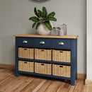 Aldeburgh Blue Cabinet 2 Drawer 4 Basket 80 x 30 x 75 cm