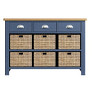 Aldeburgh Blue Cabinet 2 Drawer 4 Basket 80 x 30 x 75 cm