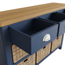 Aldeburgh Blue Cabinet 2 Drawer 4 Basket 80 x 30 x 75 cm