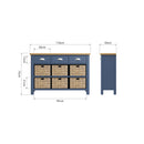 Aldeburgh Blue Cabinet 2 Drawer 4 Basket 80 x 30 x 75 cm