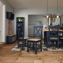 Aldeburgh Blue Pair of Chairs with Fabric Seat 42 x 49 x 95.5 cm