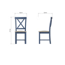 Aldeburgh Blue Pair of Chairs with Fabric Seat 42 x 49 x 95.5 cm