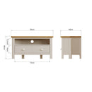 Beverley Dove Grey  Corner TV Unit  90 x 44 x 48 cm
