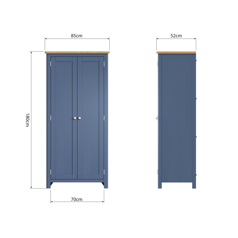 Aldeburgh Blue Wardrobe 2 Door Full Hanging