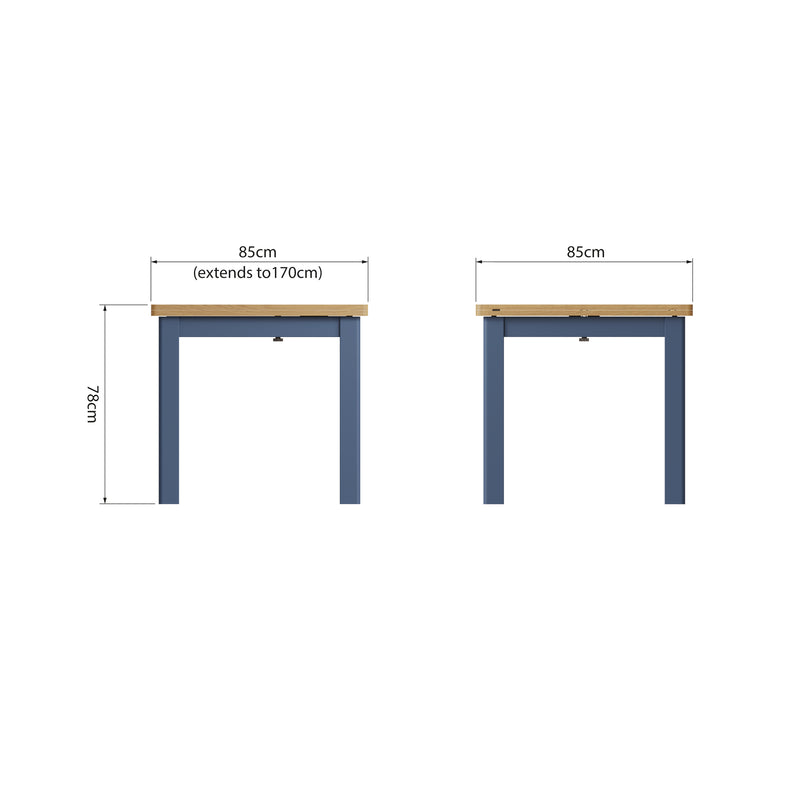 Aldeburgh Blue Flip-Top Table 85 x 85 x 78 cm