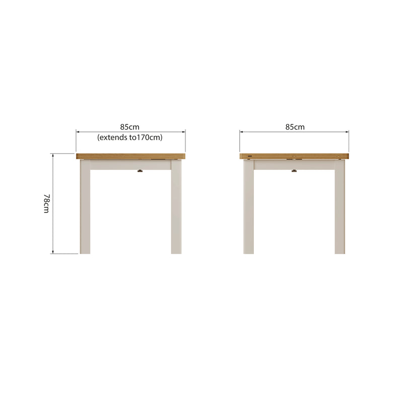 Beverley Dove Grey Flip-Top Table 85 x 85 x 78 cm