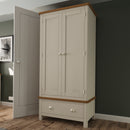 Beverley Dove Grey  Wardrobe Double with Drawer 90 x 52 x 185 cm