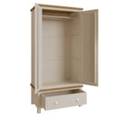 Beverley Dove Grey  Wardrobe Double with Drawer 90 x 52 x 185 cm