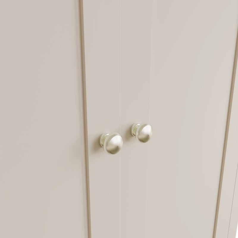 Beverley Dove Grey  Wardrobe Double with Drawer 90 x 52 x 185 cm