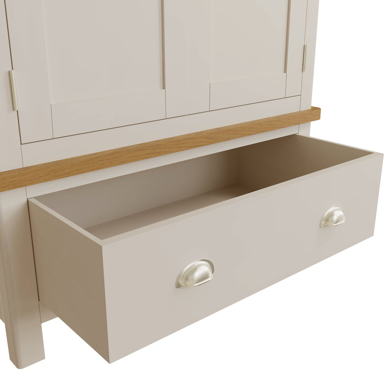 Beverley Dove Grey  Wardrobe Double with Drawer 90 x 52 x 185 cm