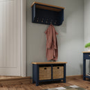 Aldeburgh Blue Wall Coat Rack with Mirror 80 x 15 x 50 cm