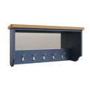 Aldeburgh Blue Wall Coat Rack with Mirror 80 x 15 x 50 cm