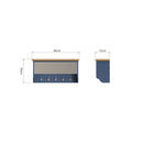 Aldeburgh Blue Wall Coat Rack with Mirror 80 x 15 x 50 cm