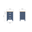 Aldeburgh Blue Bedside Table with 3 Drawers