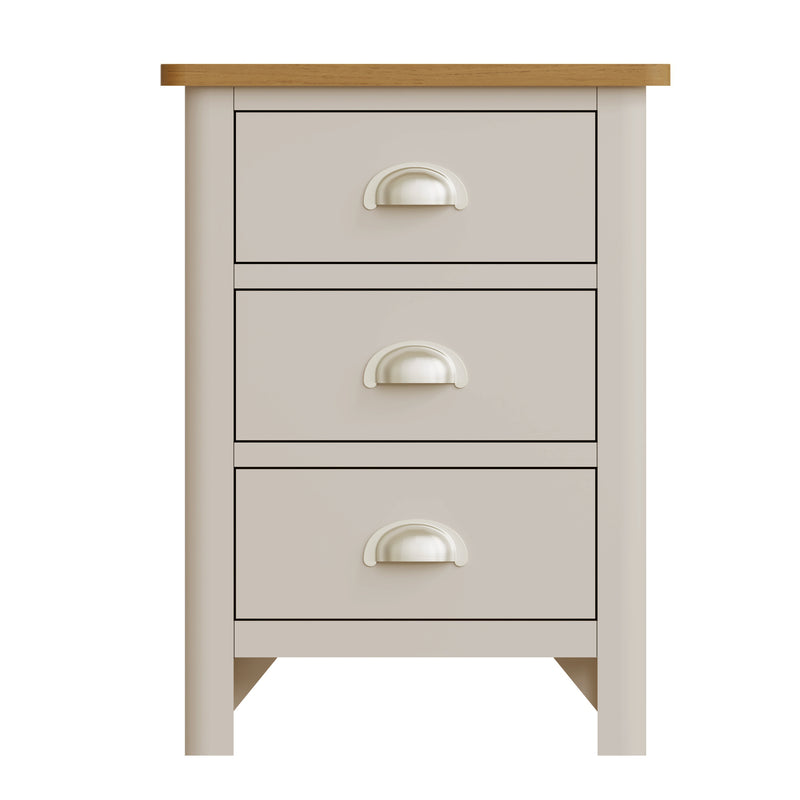 Beverley Dove Grey  Bedside Table with 3 Drawers 42 x 35 x 58 cm
