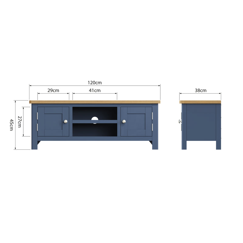 Aldeburgh Blue TV Unit Large 120 x 38 x 45 cm