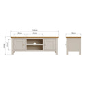 Beverley Dove Grey  TV Unit Large 120 x 38 x 45 cm