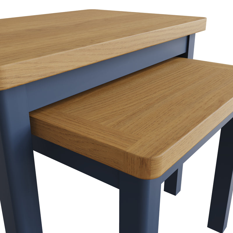 Aldeburgh Blue Nest of 2 Tables 50 x 32 x 50 cm