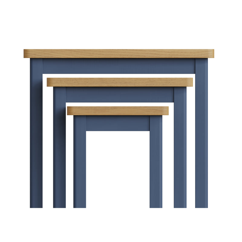 Aldeburgh Blue Nest of 3 Tables 60 x 38 x 50 cm