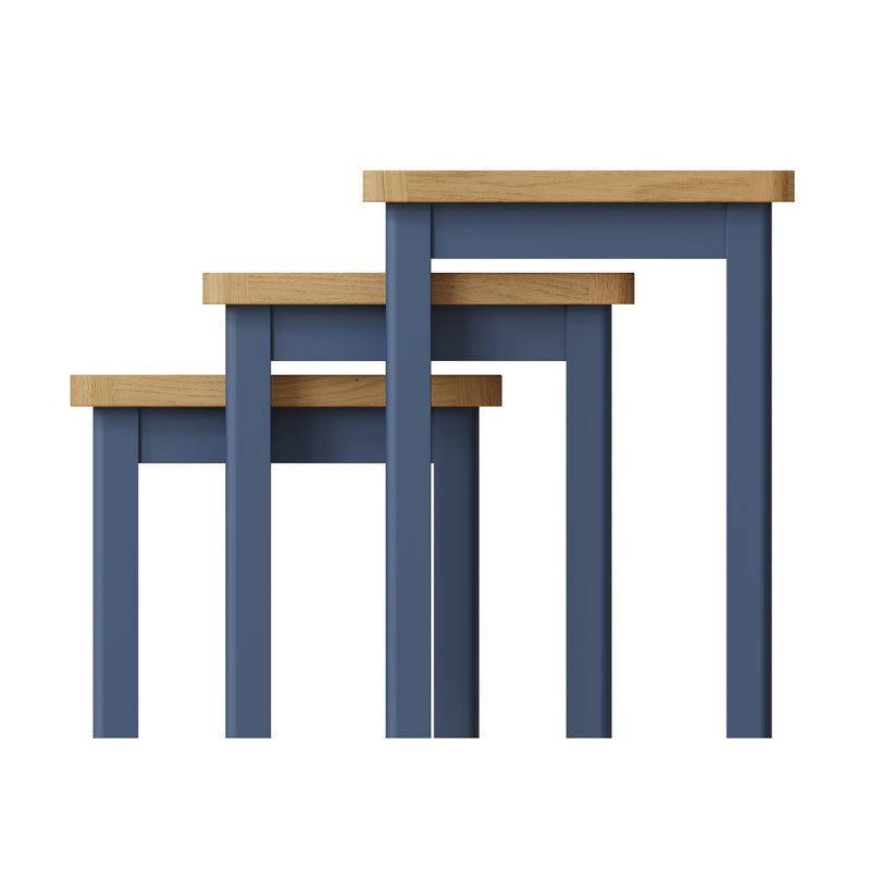 Aldeburgh Blue Nest of 3 Tables 60 x 38 x 50 cm