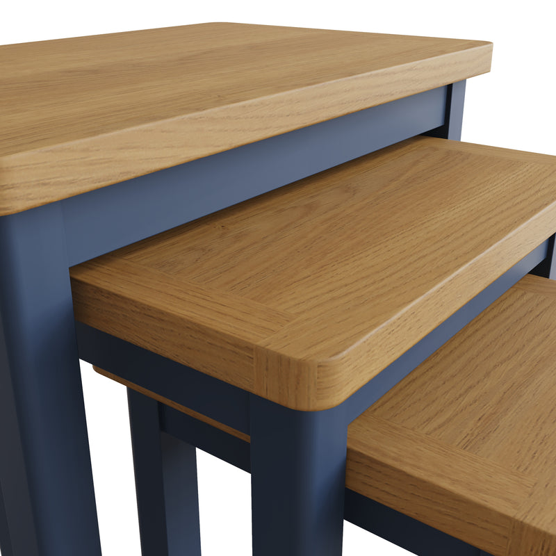 Aldeburgh Blue Nest of 3 Tables 60 x 38 x 50 cm