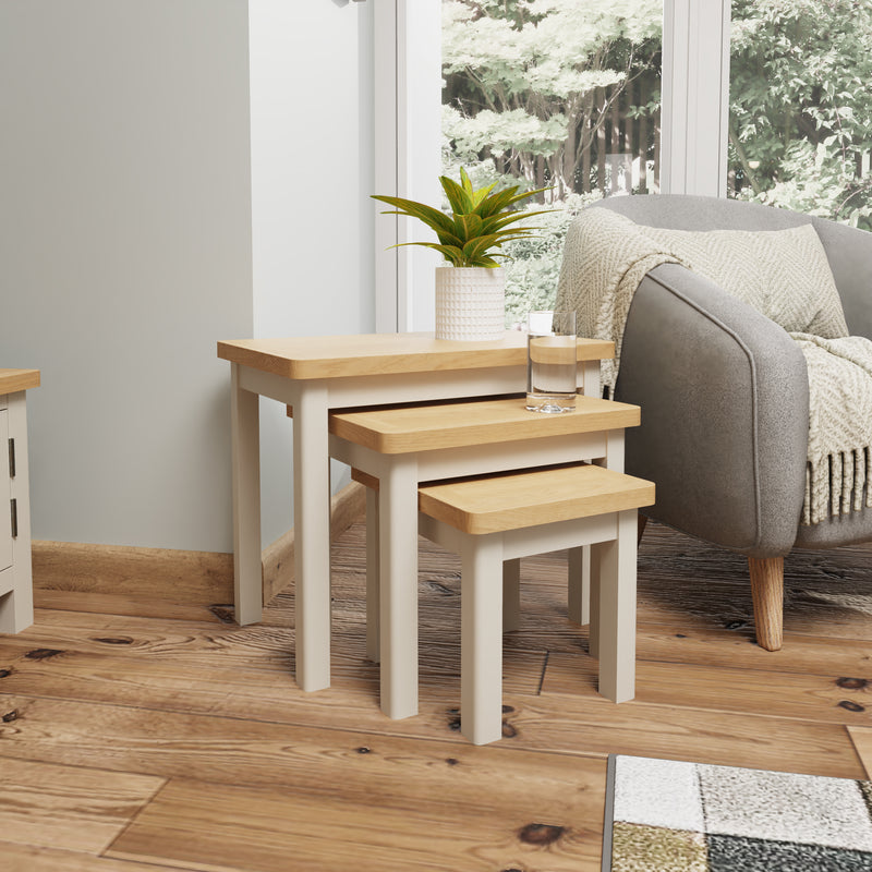 Beverley Dove Grey  Nest of 3 Tables 60 x 38 x 50 cm