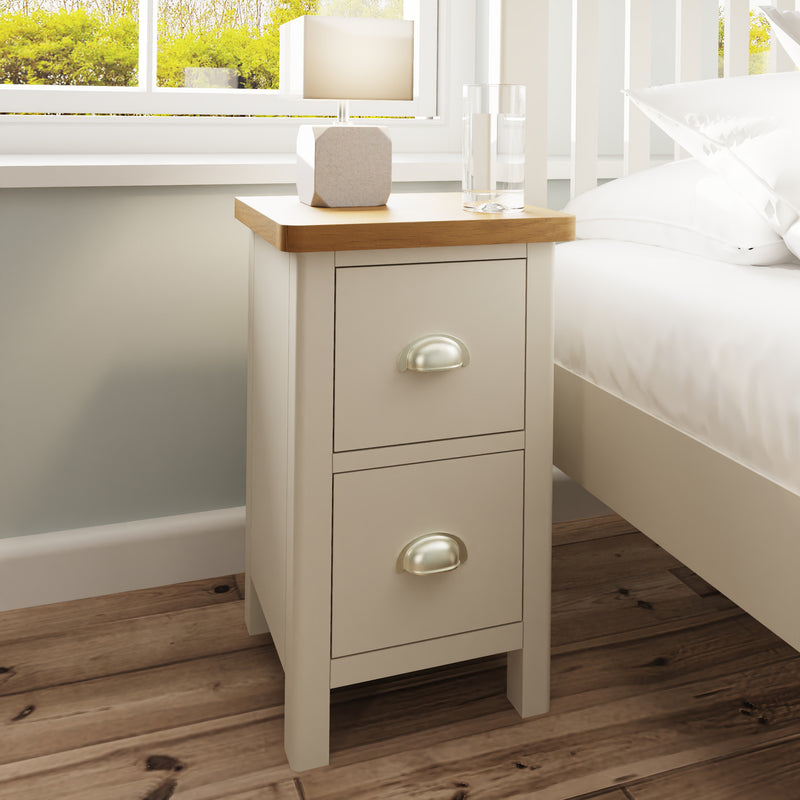 Beverley Dove Grey  Bedside Table with 2 Drawers 35 x 32 x 58 cm