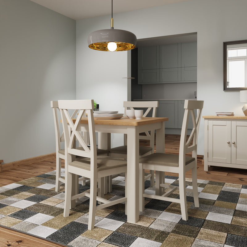 Beverley Dove Grey  Fixed Top Table  75 x 75 x 78 cm