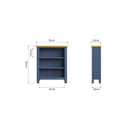 Aldeburgh Blue Bookcase Small Wide 70 x 22 x 82 cm