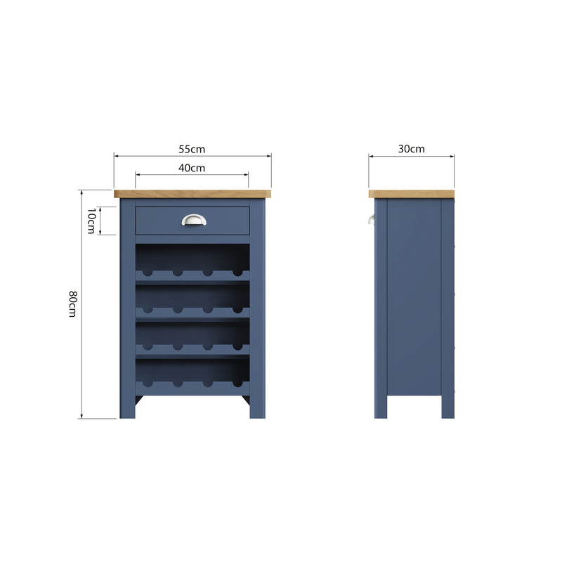 Aldeburgh Blue Wine Cabinet 55 x 30 x 80 cm