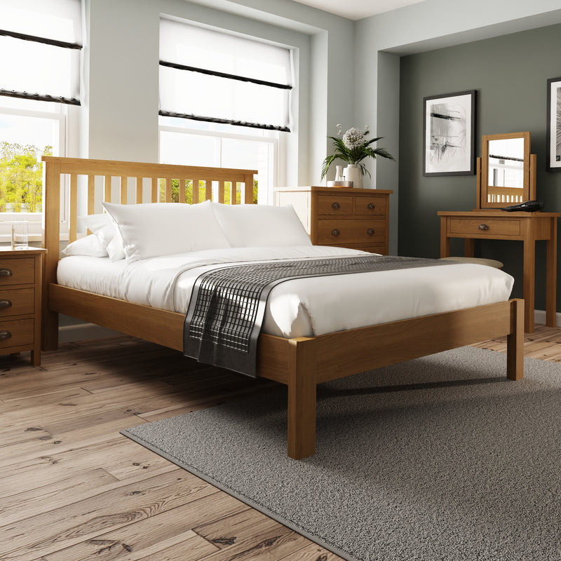 Hemsworth Rustic Oak  Bed 4'6" Double 152 x 201 x 105 cm