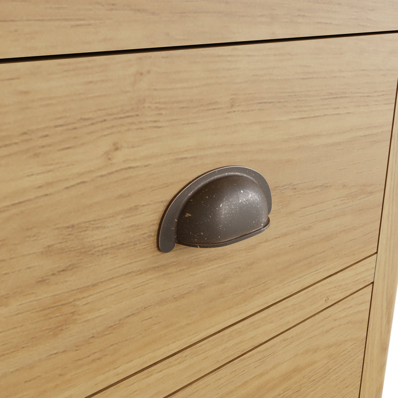 Hemsworth Rustic Oak  Chest of 5 Drawers - Narrow 50 x 36 x 115 cm
