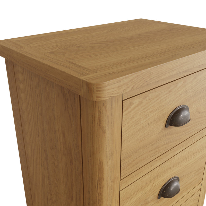 Hemsworth Rustic Oak  Chest of 5 Drawers - Narrow 50 x 36 x 115 cm