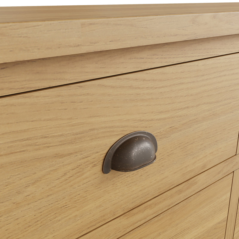 Hemsworth Rustic Oak  Chest of 6 Drawers 115 x 40 x 78 cm