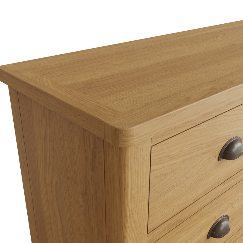 Hemsworth Rustic Oak  Chest of 6 Drawers 115 x 40 x 78 cm