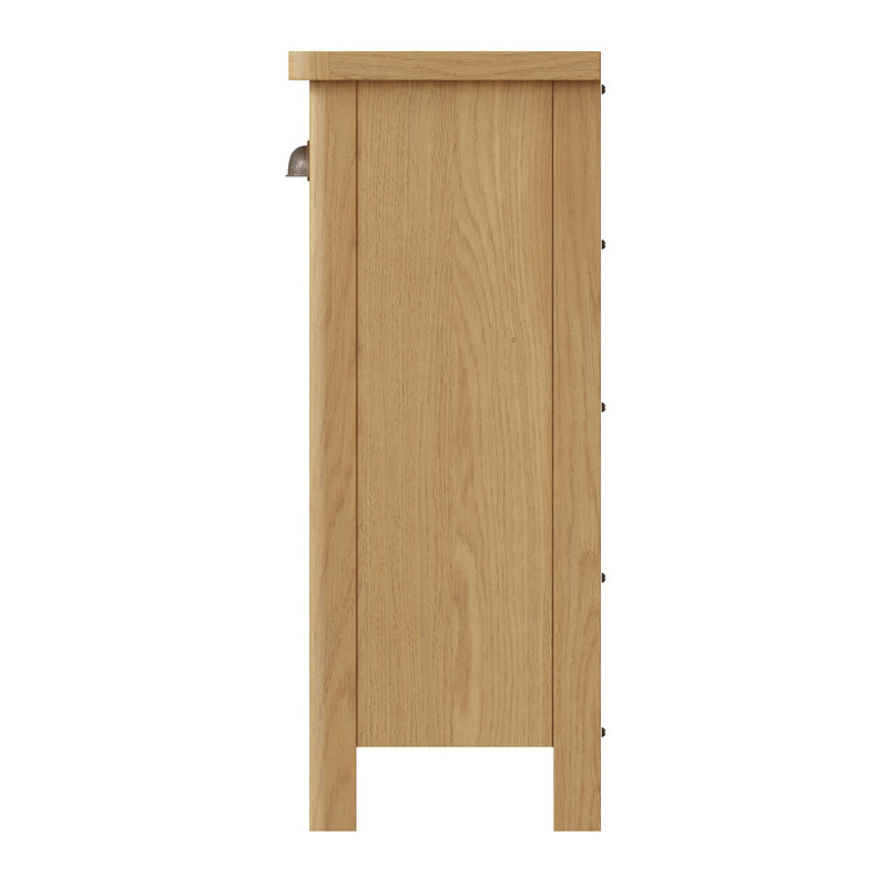Hemsworth Rustic Oak  Storage Cabinet Unit 3 Drawer 6 Basket 110 x 30 x 75 cm