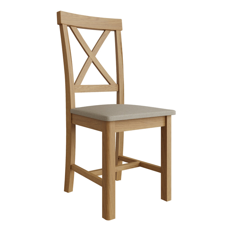 Hemsworth Rustic Oak  Pair of Chairs 42 x 49 x 95.5 cm
