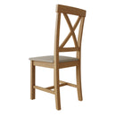 Hemsworth Rustic Oak  Pair of Chairs 42 x 49 x 95.5 cm