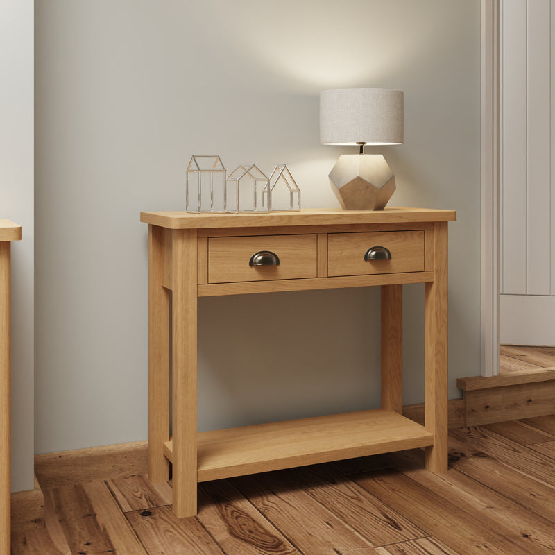 Hemsworth Rustic Oak  Console Table 85 x 32 x 75 cm