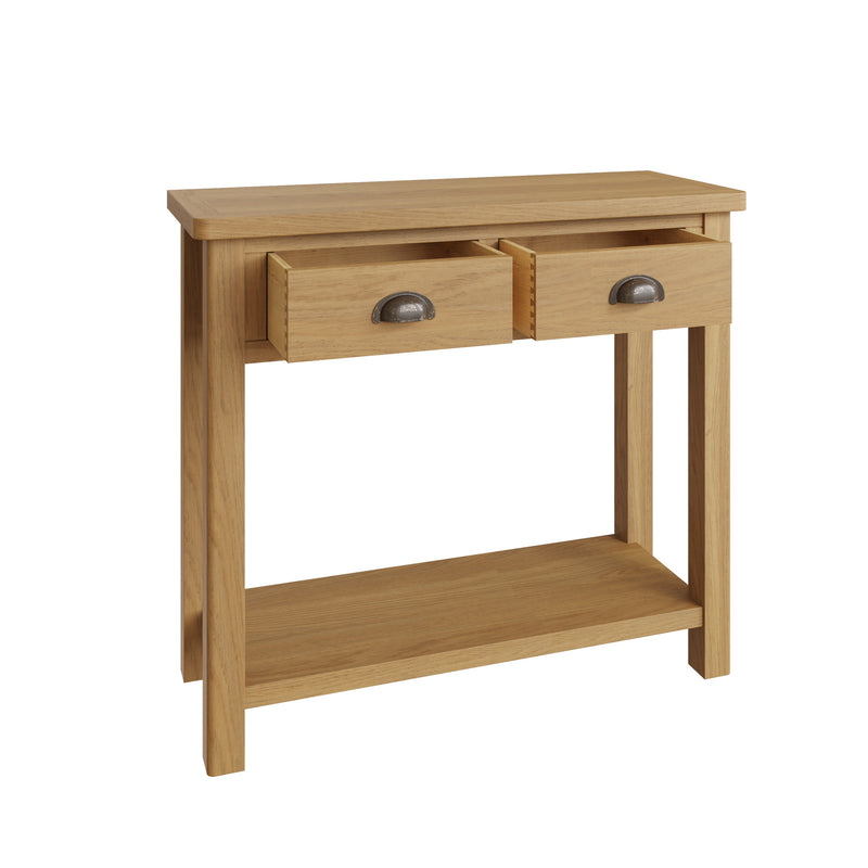 Hemsworth Rustic Oak  Console Table 85 x 32 x 75 cm