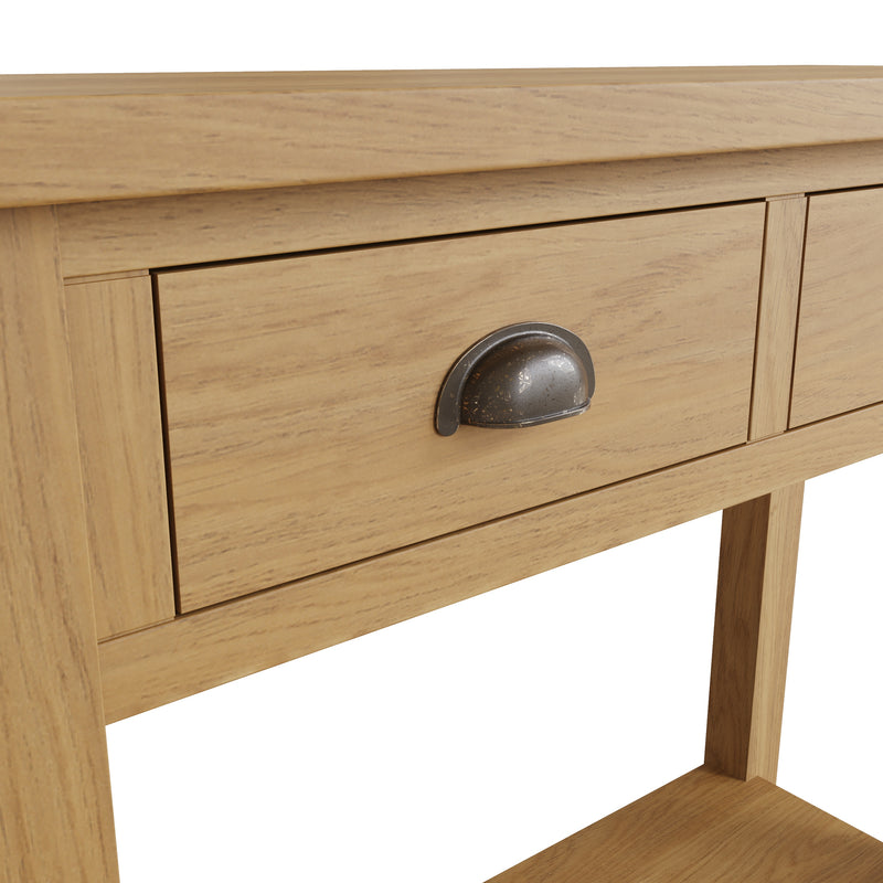 Hemsworth Rustic Oak  Console Table 85 x 32 x 75 cm