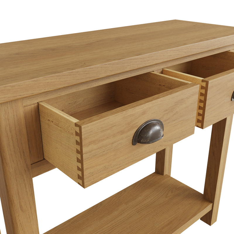 Hemsworth Rustic Oak  Console Table 85 x 32 x 75 cm