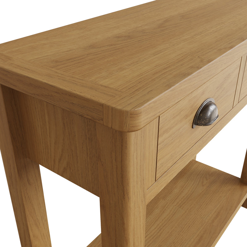 Hemsworth Rustic Oak  Console Table 85 x 32 x 75 cm